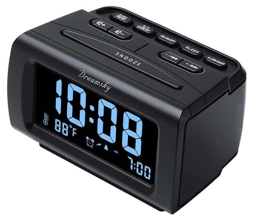 Buy DreamSky Compact Digital Alarm Clock with USB Port for Charging,  Adjustable Brightness Dimmer, White Bold Digit Display, 12/24Hr, Snooze,  Adjustable Alarm Volume, Small Desk Bedroom Bedside Clocks. Online at Low  Prices